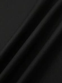 Manfinity Homme Men Solid Tee & Drawstring Waist Shorts Set For Summer, Cozy Outfits - Black - View 7