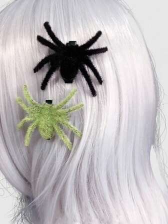 Grunge Punk 2 Stücke Subkultur Spinnen Haarspangen, Gothic/Dark Punk Halloween Accessoires, seltene Y2K Haardekoration