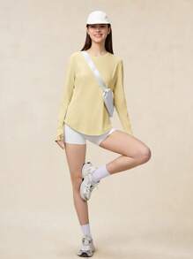 OutZeal Women Outdoor Tee Hiking Gym Top Long Sleeve UV Protection Cool Touch Curved Hem Side Pocket With Thumbhole