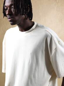 SUMWON Sommer Streetwear Boxige Passform Grafik T-Shirt Havana Archive Studio Collection Urbaner Lässig Kubanischer Stil Unisex Baumwolle Jersey Klassisch Locker Geschnittenes Top Festival Essentiell - Aprikosenfarben - Übersicht 5