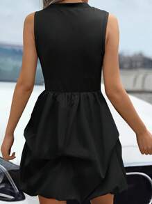 SHEIN Clasi Black Elegant Short Dress For Women - Black - View 2