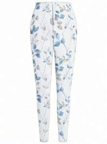 EMERY ROSE Women's Plus Size High Waisted Floral Print Leggings, Comfortable And Fitted All Year Round, High Waisted Leggings - Multicolor - View 2