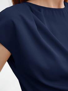 BizChic Áo sơ mi satin tay ngắn dáng rộng dành cho nữ, kiểu dáng thanh lịch, đa năng, phù hợp cho công sở, đi làm hàng ngày, mang phong cách lãng mạn retro thập niên 90, thích hợp cho Giáng sinh, Năm mới, Tiệc Valentine, đi biển, Lễ tốt nghiệp, Lễ hội thời trang, Kỳ nghỉ, Khách dự đám cưới, Bữa ăn trưa, Sân bay, nhiều dịp khác nhau. - Màu xanh hải quân - Xem 7