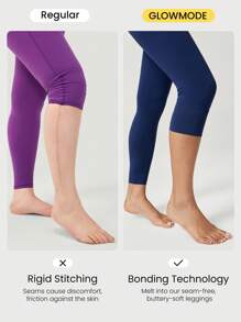 GLOWMODE 24" FeatherFit™ Keep It Classic Seam-Free High Waist Long-Lasting Comfort Back Pocket Leggings Low Impact Yoga Gym Fall Winter