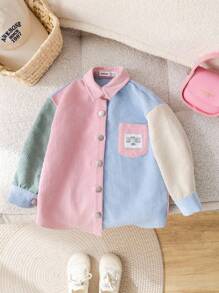 2 piezas Mamá e Hija a Juego, Abrigo casual de contraste de color tejido para niña joven, adecuado para salidas, compras, primavera/otoño, regreso a la escuela y otras ocasiones de otoño e invierno - Blanco - Ver 5