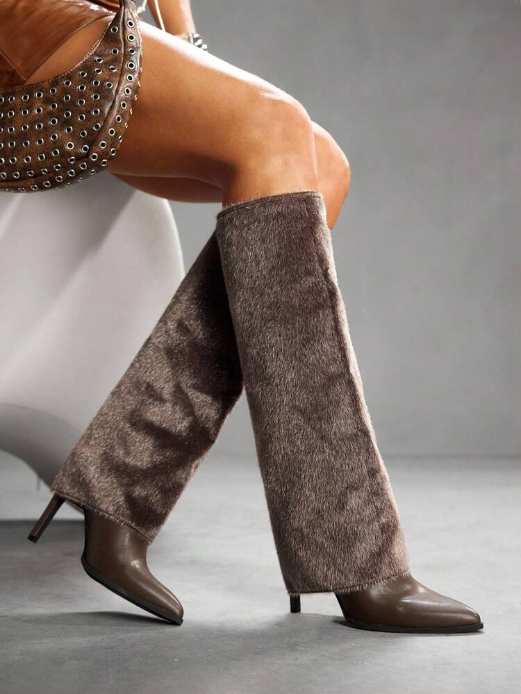 CUCCOO SZL Cuccoo Pointed Toe Thigh-High Slim High Heel Long Boots, Sexy Bad Girl Knight Boots For Women