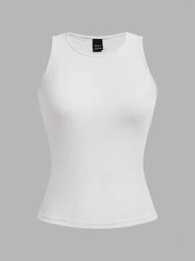 SHEIN EZwear 4件組女款性感極簡基本款短版緊身背心，適合夏季健身，黑色、粉色、水藍色、白色 - 彩色 - 查看 7