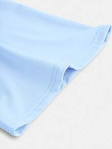 SHEIN Girlism Bộ 2 chiếc áo len cardigan màu trơn và váy suông bó sát cho bé gái tuổi teen, thanh lịch và hợp thời trang cho hoạt động ngoài trời và tiệc tùng - Màu xanh nhạt - Xem 3