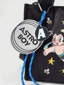 Astro Boy X ROMWE Women Retro Versatile Commuter Shoulder Tote Bag & Pendant - Black - View 5