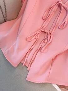 GlowEve CURVE Plus Size Elegant Solid Color Tank Top & Mini Skorts 2 Pieces Set, Summer - Pink - View 4