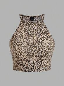 SHEIN EZwear Bộ 3 áo ba lỗ họa tiết da báo thường ngày dành cho nữ, thích hợp cho mùa hè - Nhiều màu - Xem 4