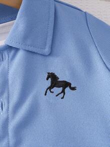 4-teiliges Baby-/Kleinkind-Jungenoutfit Set - weißes T-Shirt, kariertes Hemd, Shorts, Hut, geeignet für Sommerausflüge, Urlaub und vielfältige lässige Anlässe