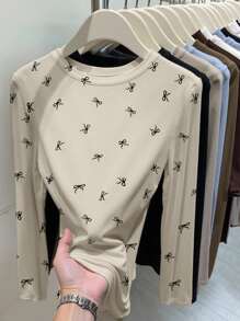 INAWLY Women Casual Versatile Slim Fit Long Sleeve T-Shirt