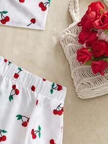 SHEIN VCAY Tops de tirantes y camisetas de mujer, conjuntos de verano, blusas de verano lindas, ropa de verano para mujer, estilo europeo de verano, atuendos de vacaciones, conjuntos de verano, blusas de verano lindas, atuendos de vacaciones - Rojo y blanco - Ver 5