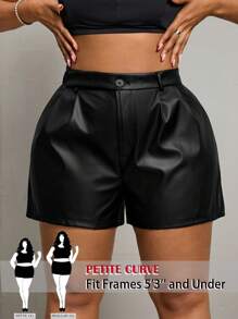 SHEIN PETITE CURVE Pantalones cortos elegantes y casuales para tallas grandes, para primavera/verano