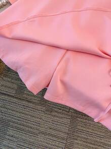 GlowEve CURVE Plus Size Elegant Solid Color Tank Top & Mini Skorts 2 Pieces Set, Summer - Pink - View 6