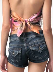 TypaGal Pink Floral And Zebra Stripe Print Y2K Tube Top, Beach Vacation - Multicolor - View 7