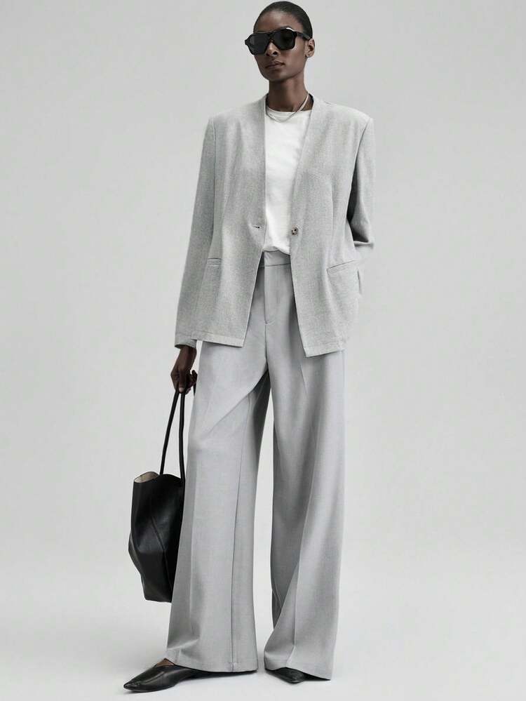 2025 New Women's , Autumn Winter Apparel, All Season Wear, Women's Jacket, Women's Suit Jacket, Winter , Back To School Women, School Opening, Halloween Christmas, Women's Teacher Uniform, Outgoing, Night Out, Wedding Guest, Elegant Wedding Guest Attire, Church, Women's Church Attire, Business Casual, Women's Business Casual, All-Match Versatile, Elegant, Women's Office Suit Jacket, Gray, Loose