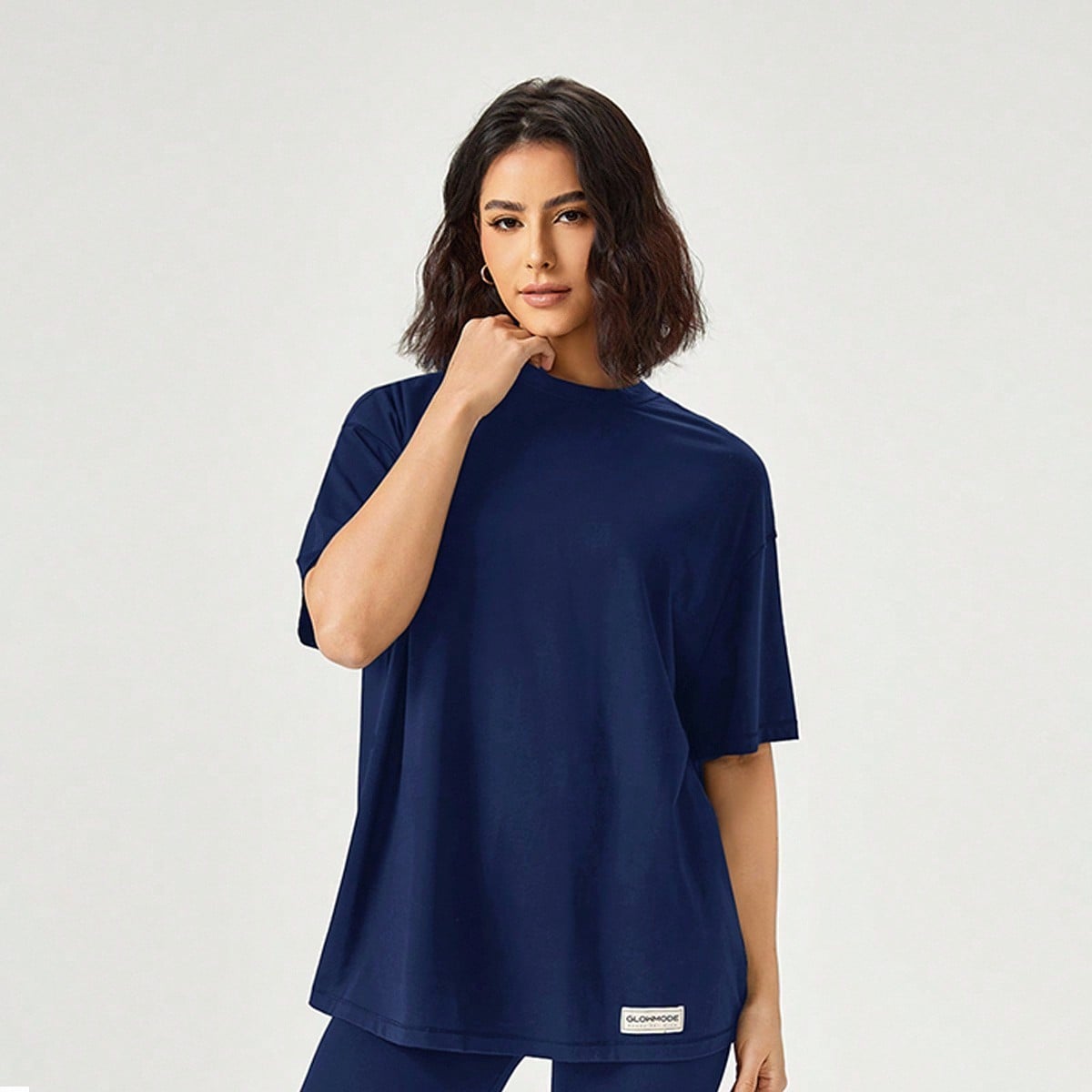 Camiseta unisex de manga corta, cuello redondo y talla grande de algodón pima para uso diario y casual