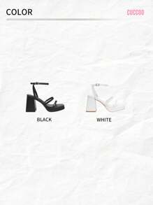 CUCCOO BIZCHIC Woman Shoes Fashionable Black Strappy High Heel Sandal For Summer Graduation Heels Prom Heels Vacation Shoes Summer Elegant Basics Business Casual Business Chic Spring Shoes Spring Break Easter