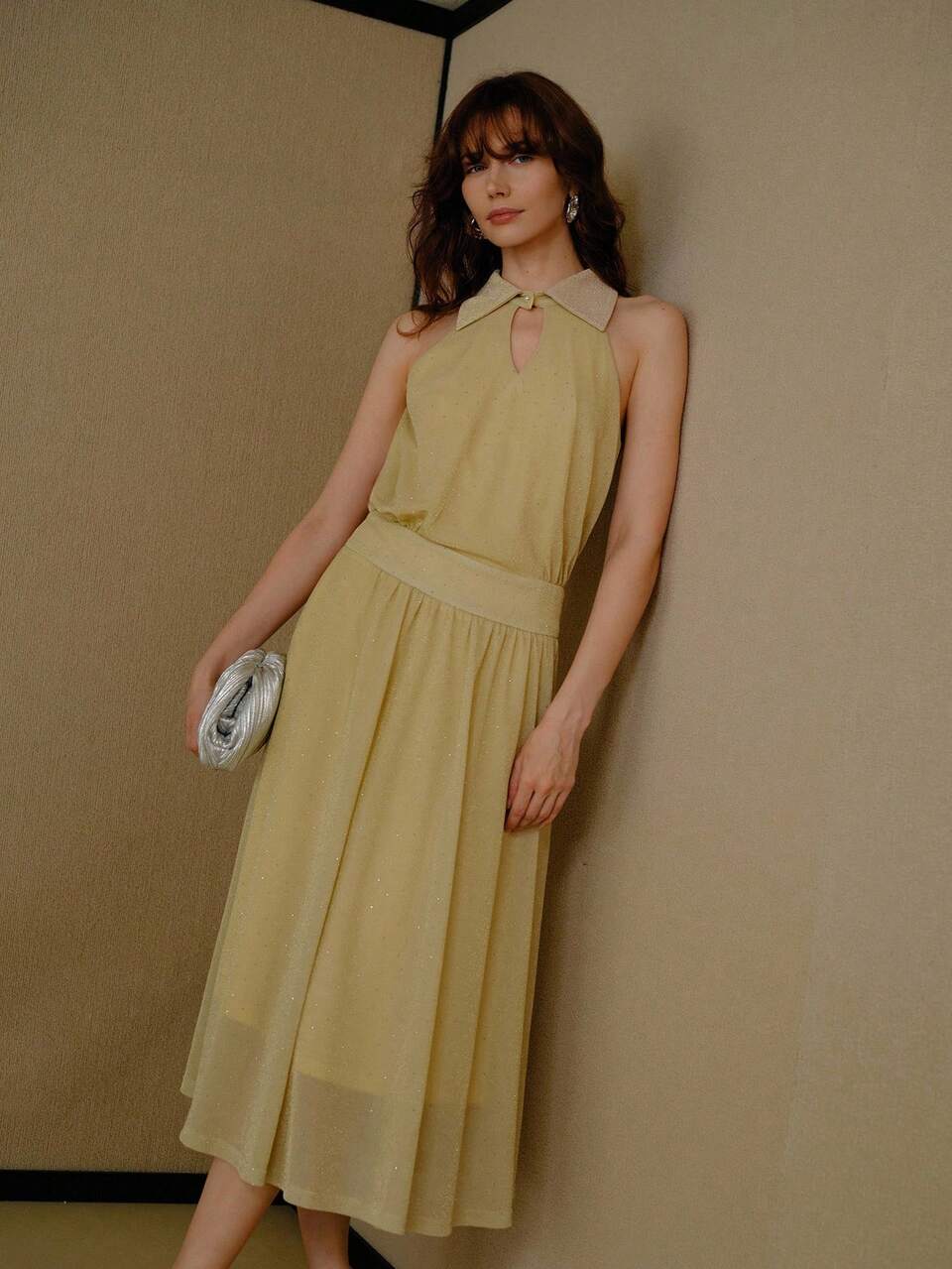 CUT OUT GATHERED DRESS