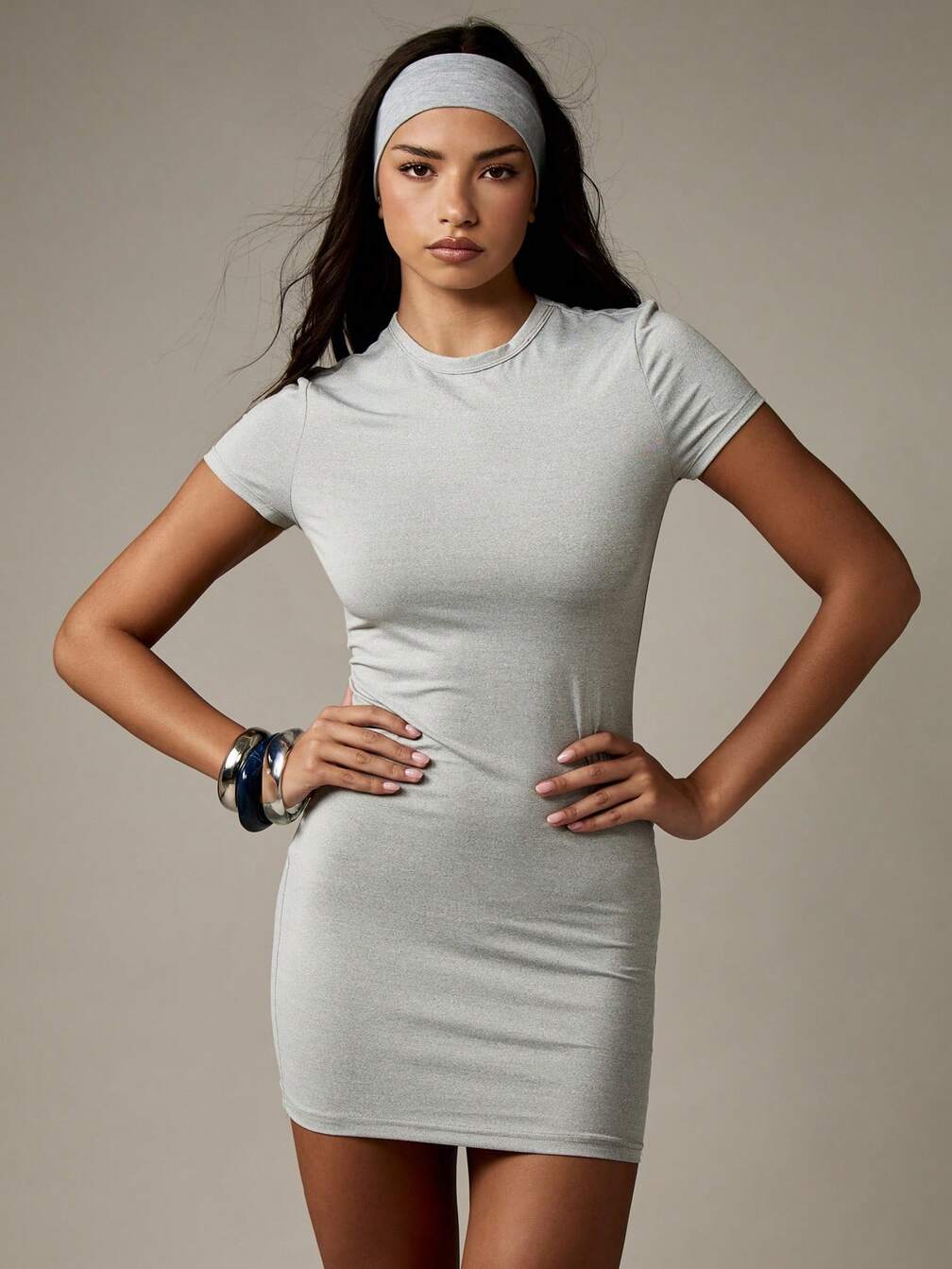 missguided t shirt dress MISSGUIDED Form Fitting T-Shirt Mini Dress With Headband｜MISSGUIDED