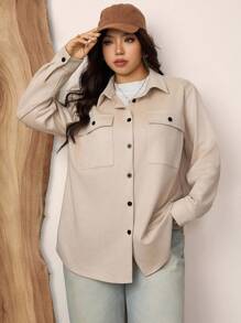 Zelara Women's Casual Everyday Loose Fit Versatile Simple Button Long Sleeve Plus Size Jacket Navycore Outfits Teacher Outfits For Women Fall Women Clothes Business Casual Woman Casual Clothes Women Button Up Shirt Neutral Clothes For Women Women's Work Jacket, Women's Autumn Jacket, Women's Business Jacket, Women's Button-Down Jacket Homecoming Coat Halloween Women'S Costumes Old Money Style Jacket Women'S Commuter Jacket Autumn And Winter Warm Jacket Going Out Tops For Women