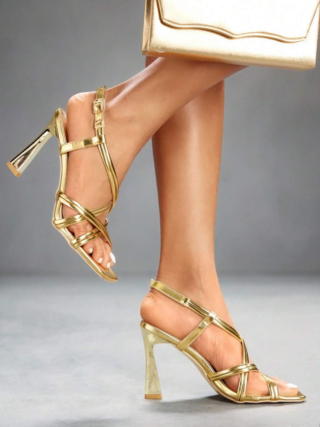 CUCCOO SZL Sandalias de tacón alto para mujer minimalista, versátil y de moda