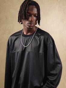 SUMWON T-shirt à manches longues style maillot de basket-ball en maille avec graphique de lèvres rouges, impression rétro de la ville, mode urbaine moderne, vêtements de rue décontractés et actifs - Noir - Voir 5