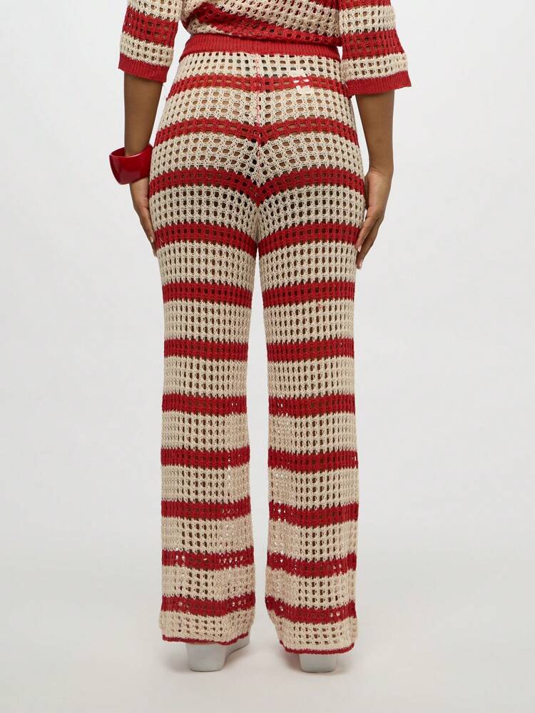 SUMWON WOMEN Gehäkelte Hose mit weitem Bein und Kordelzug in der Taille