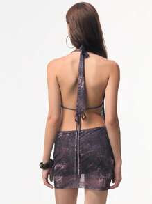 TypaGal O minivestido estampado tem um caimento lindo, um decote sensual e um design confortável que valoriza a silhueta. Leve e respirável, é ideal para usar nas férias na praia e eleva seu look de junho sem esforço, realçando seu charme cativante. - Multicolorido - Ver 2