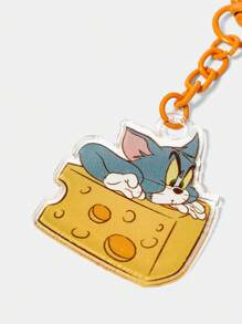 TOM & JERRY X SHEIN Cute Cheese & Cartoon Design Keychain - Multicolor - View 3