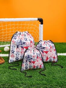 LOONEY TUNES X SHEIN Fashionable Cute Cartoon Dog Print Drawstring Lightweight Travel Organizer Bag - Multicolor - View 2