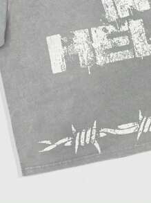 ROMWE MEN Street Life 男士休闲夏季印花宽松圆领短袖T恤