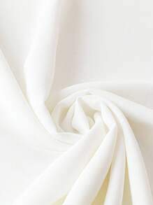 SHEIN LUNE Plus Size Elegant Solid Color Ruffle Trim Blouse For Summer - White - View 3