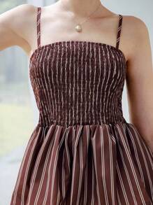 SHEIN Unity Women's Holiday Ruffled Hem Cami Top - Brown - View 5