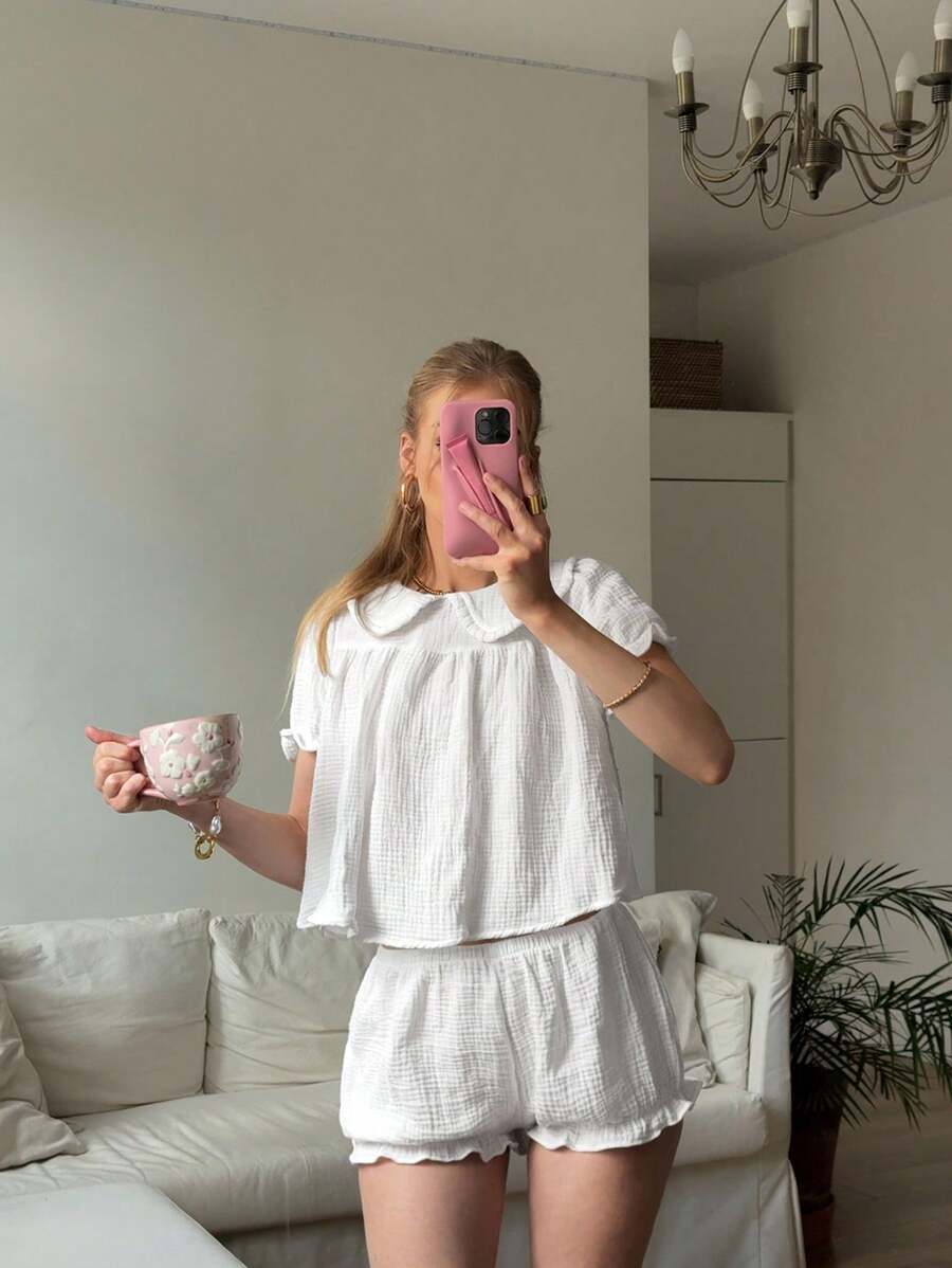 CovetEZ 女士日常两件套服装 - 白色 - 查看 1