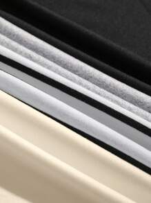 SHEIN EZwear 4件套女士休闲上衣，黑白条纹、纯黑色、白色、杏色、豹纹、蝴蝶结图案，百搭性感，适合夏季返校季穿着 - 彩色 - 查看 5