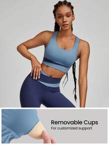 GLOWMODE Women Sports Bras Plain - Dusty Blue - View 3