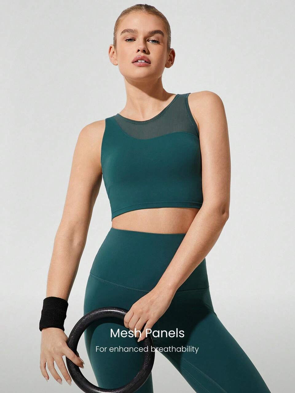 Powersculpt™ Cutout Back Mesh Tank Top High Impact Workout Running Training Gym Removable Cups