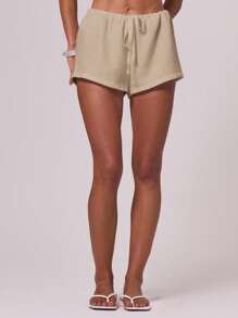MUSERA Quần short nữ, thích hợp cho kỳ nghỉ, sân bay, thanh lịch, mùa hè, lễ Phục sinh, thường ngày. - Màu be - Xem 2