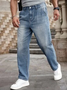 Manfinity Homme Jeans di jeans casual e semplici da uomo, adatti per l'estate