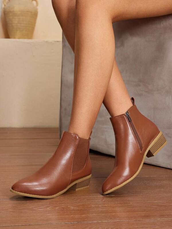 Daringsoles Plus Size European & American Style Zipper Flat Ankle Boots