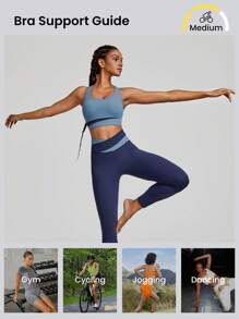 GLOWMODE Women Sports Bras Plain - Dusty Blue - View 5