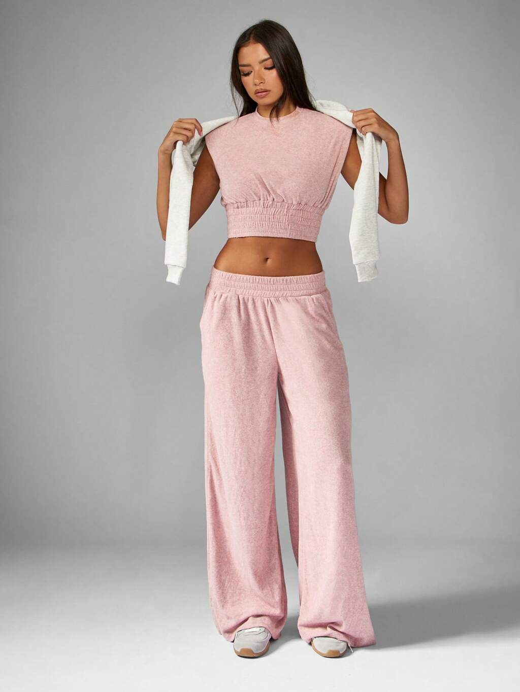 MISSGUIDED Conjunto de top curto sem mangas com calça larga