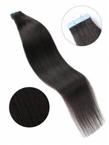 20pcs Straight Tape In 100% Remy Human Hair Extension For Salon Silky Seamless Invisible Natural Black Color For Thin Hair Woman Natural Look Top Quality Tape In Hair Tape Ins Hair Extensions - SNatural - View 6