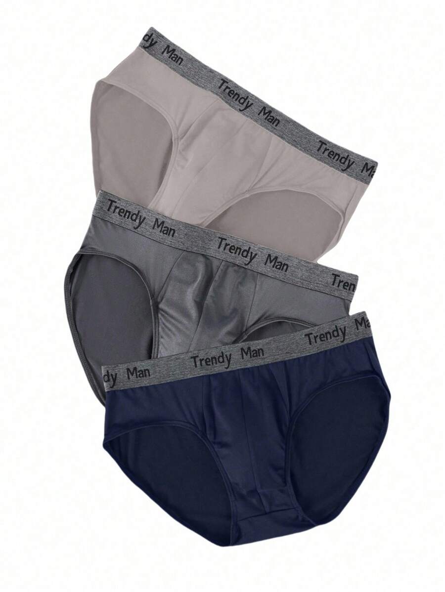 SHEIN 3件装男士字母腰带休闲三角裤 - 彩色 - 查看 1