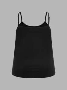 SHEIN EZwear 3pcs Plus Size Women Pleated Loose Camisole Adjustable Strap Camisole, Suitable For Spring And Summer Back To School - Multicolor - View 8