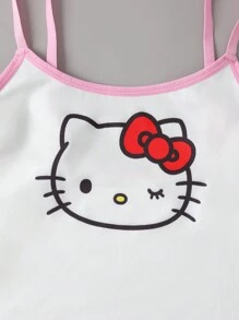 HELLO KITTY AND FRIENDS | SHEIN 卡通图案吊带背心和丁字裤内衣套装