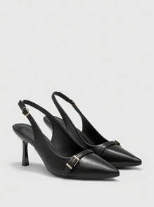 CUCCOO BIZCHIC 女士尖头高跟鞋，黑色性感细高跟正式派对礼服鞋 - 黑色 - 查看 2